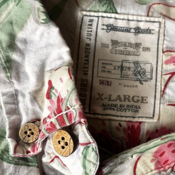 Alexander Julian Shirt Sz XL Colours Hibiscus Flower Print Hawaiian Casual Mens - Picture 4 of 9